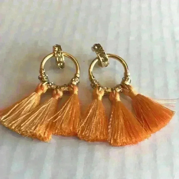 J Crew new Pave Rusted Tassel Earrings - Picture 1 of 8